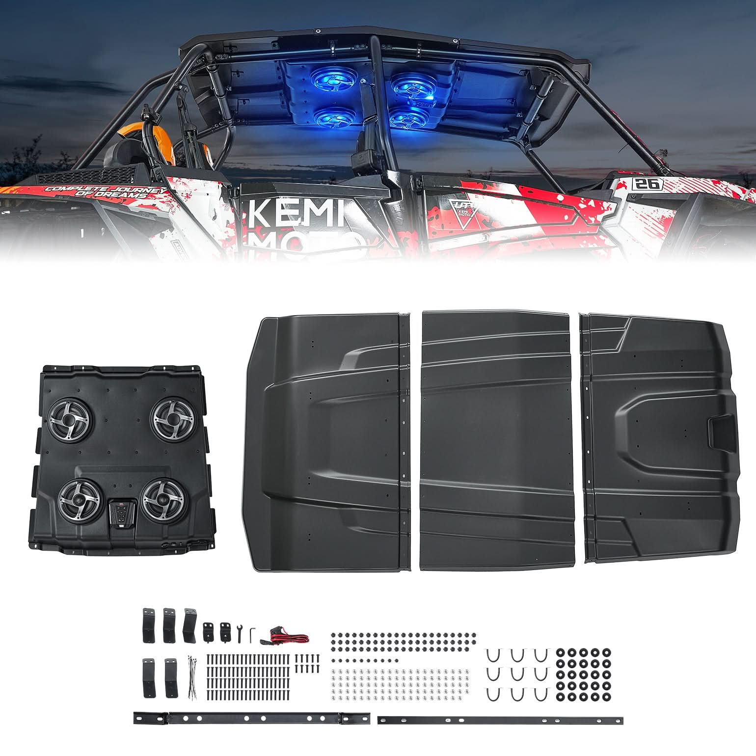 UTV Speaker with Roof for Polaris RZR XP4 1000 (2014-2023) - Image 11