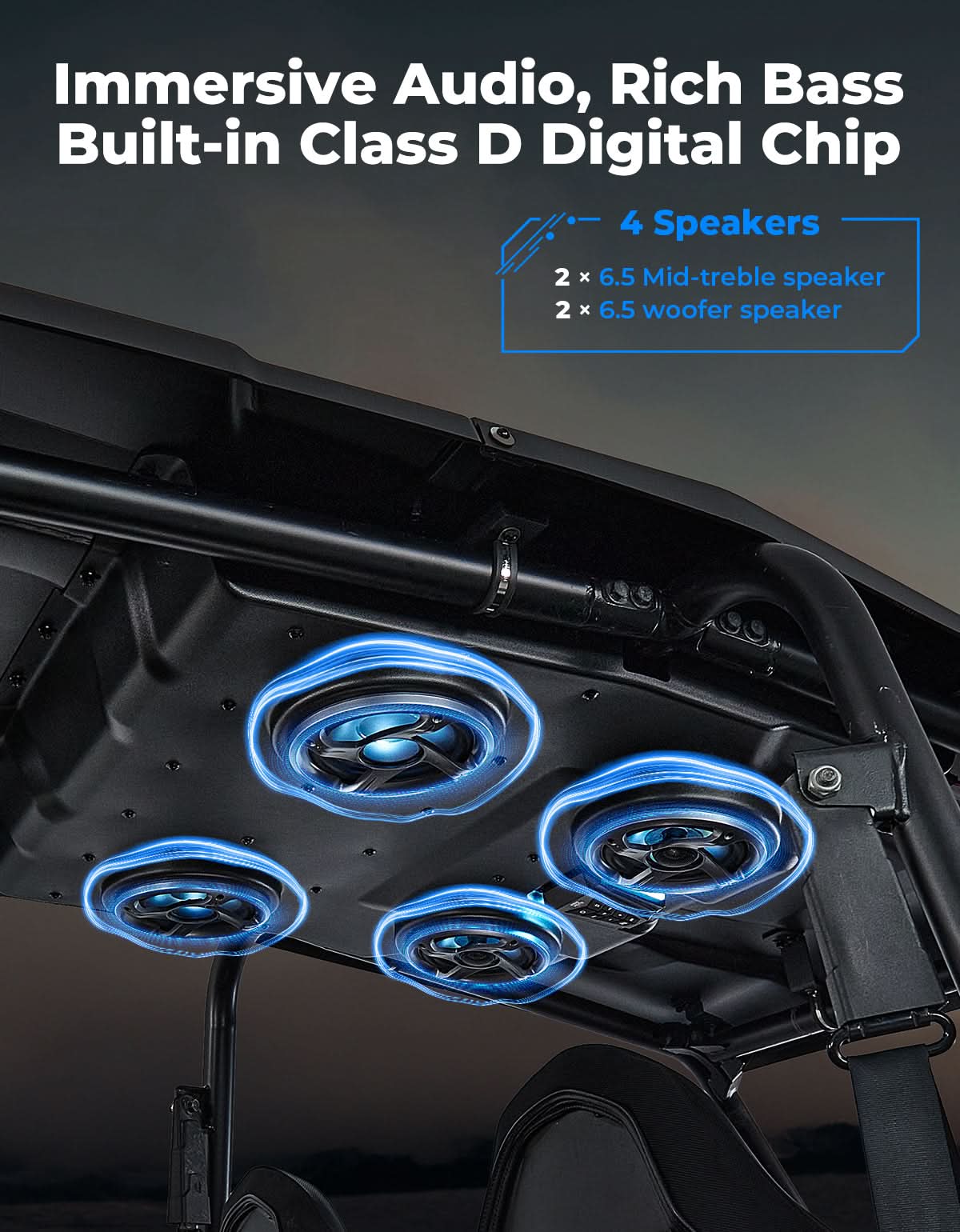 UTV Speaker with Roof for Polaris RZR XP4 1000 (2014-2023) - Image 2