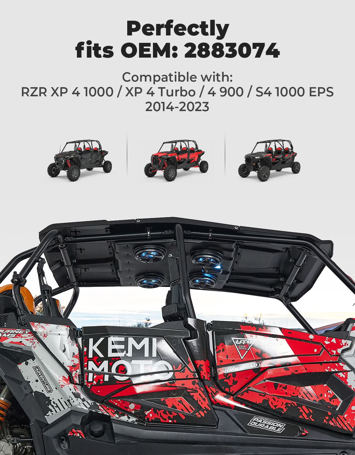 UTV Speaker with Roof for Polaris RZR XP4 1000 (2014-2023) - Image 7