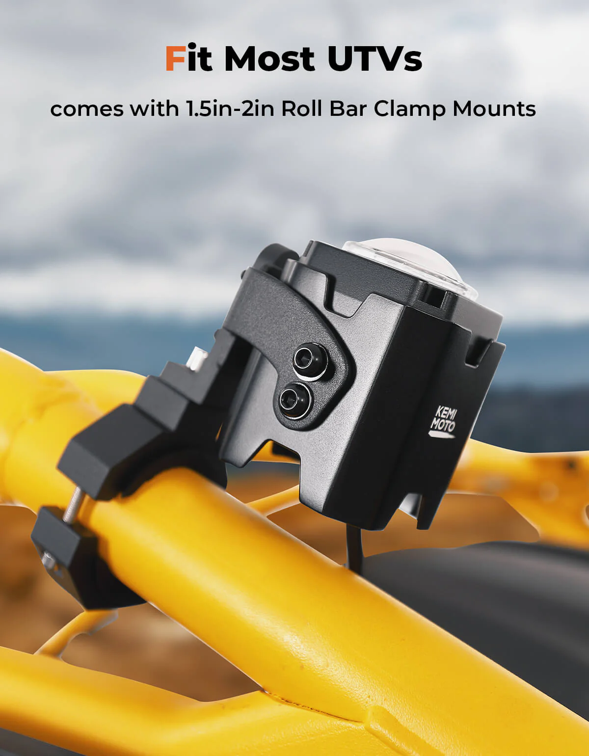 UTV Spot Beam Pod Lights w/ 1.5''-2'' Tube Clamp Kit for Can-Am Polaris CFMOTO - Image 6