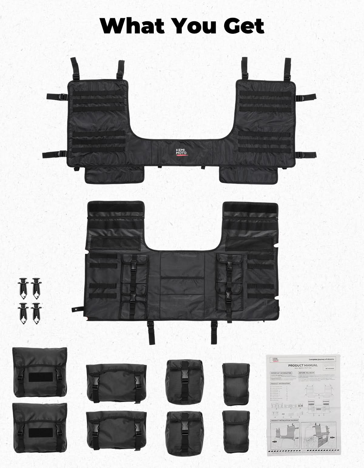 UTV Tool Bag Rack Heavy Duty Canvas Seat Back Rack for Polaris Ranger | Can Am | CFMOTO - Image 7