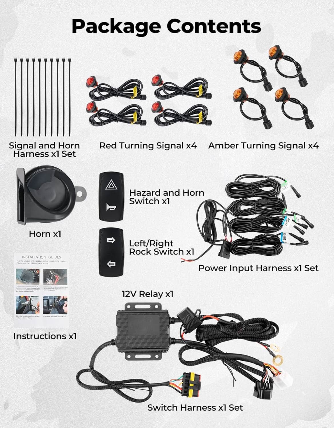 UTV Turn Signal Kit with 110D Horn for Polaris, Can-Am, Kawasaki, CFMOTO - Image 7