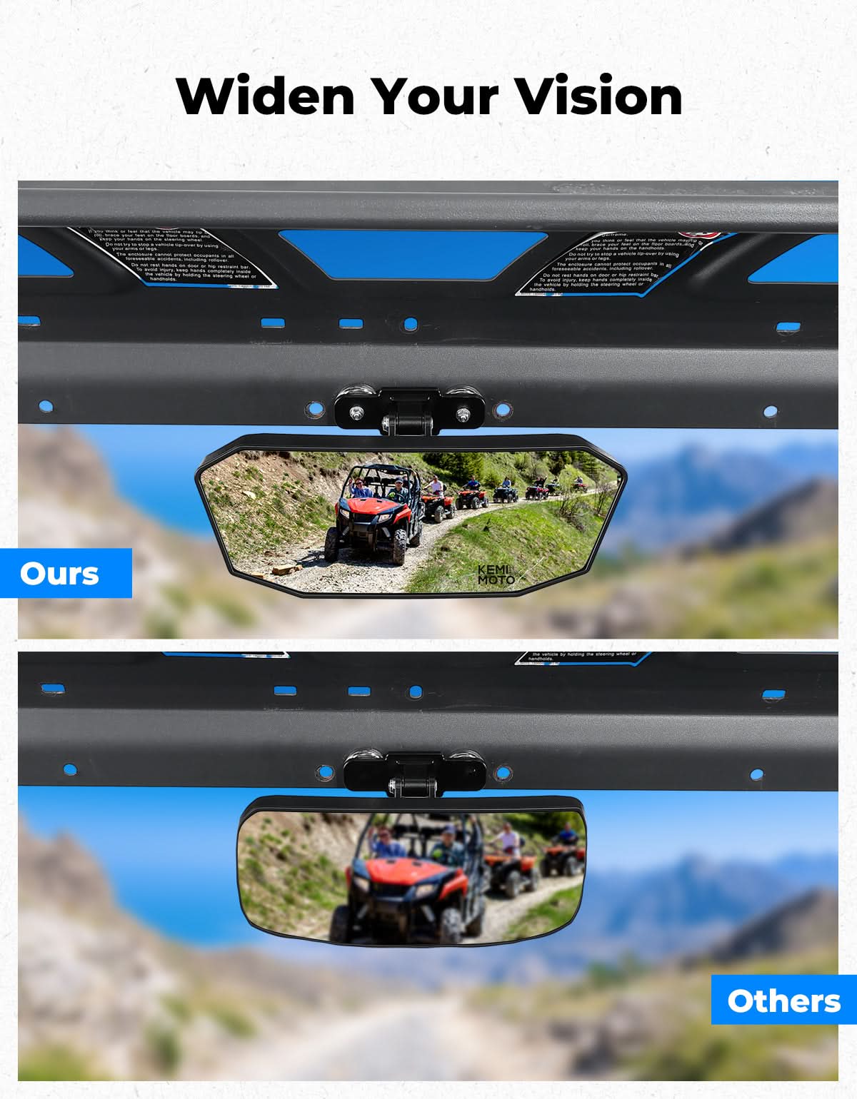 UTV Universal Magnetic Rear View Mirror for Polaris Ranger, Can-Am Defender & Golf Carts - Image 4