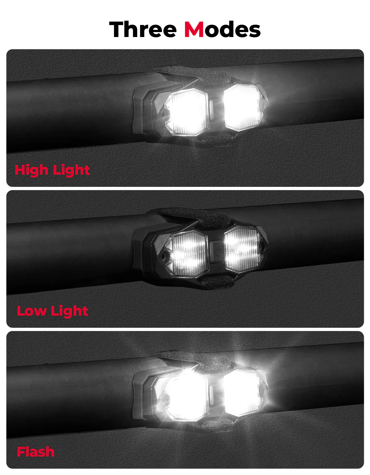 UTV Aluminum Waterproof Dome Light 600mAh Rechargeable for 1.5"-2" Roll Bar - Image 2