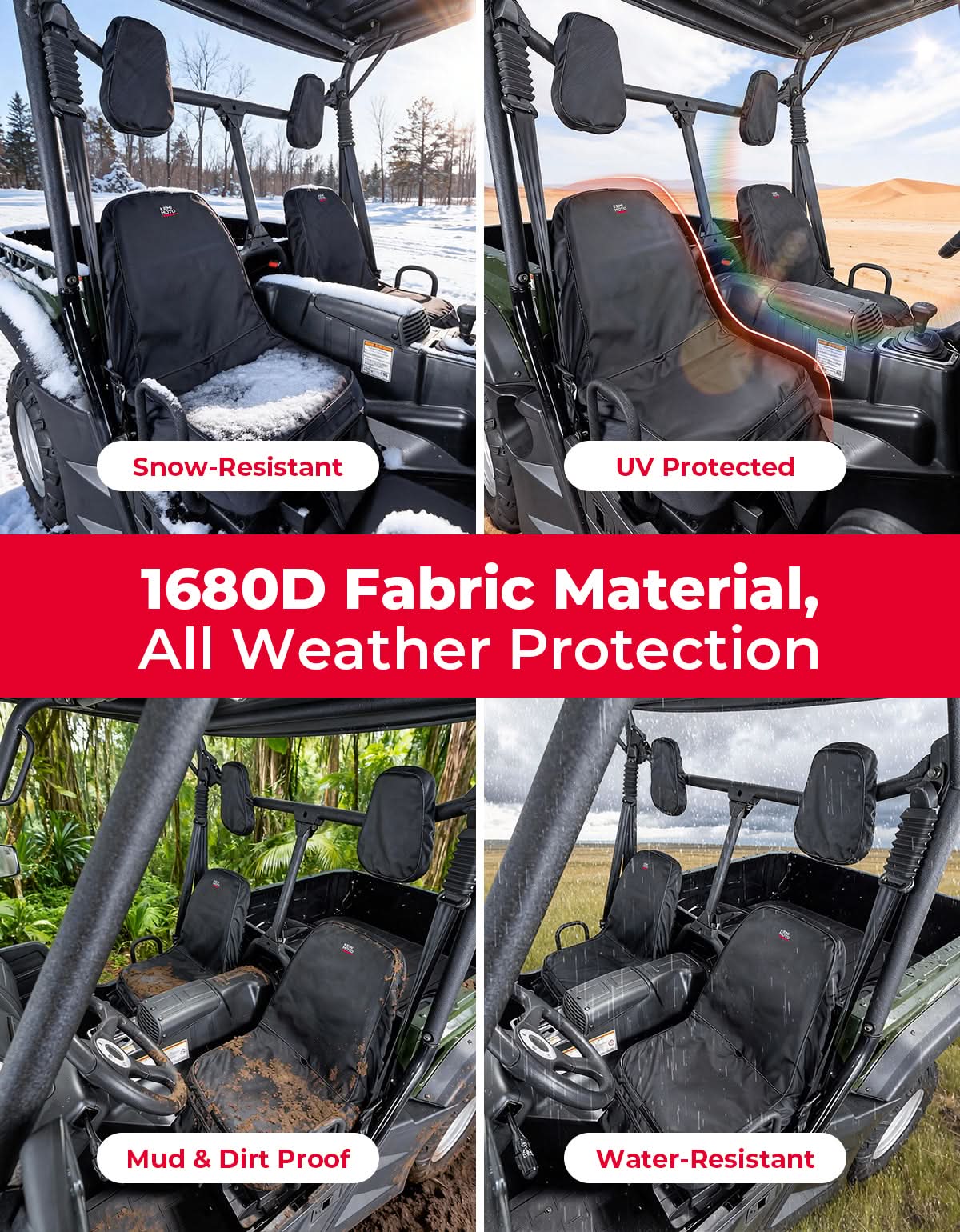 UTV Waterproof Seat Cover for Hisun/Axis, Massimo, Coleman 500/700 (2 Pcs) - Image 2