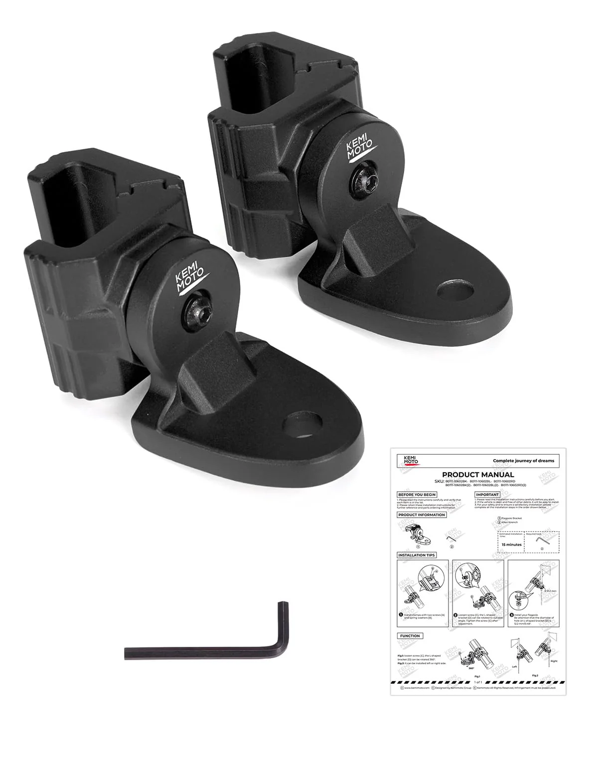 UTV Whip Light Flag Mounts fit Pro-Fit Cage - Image 10