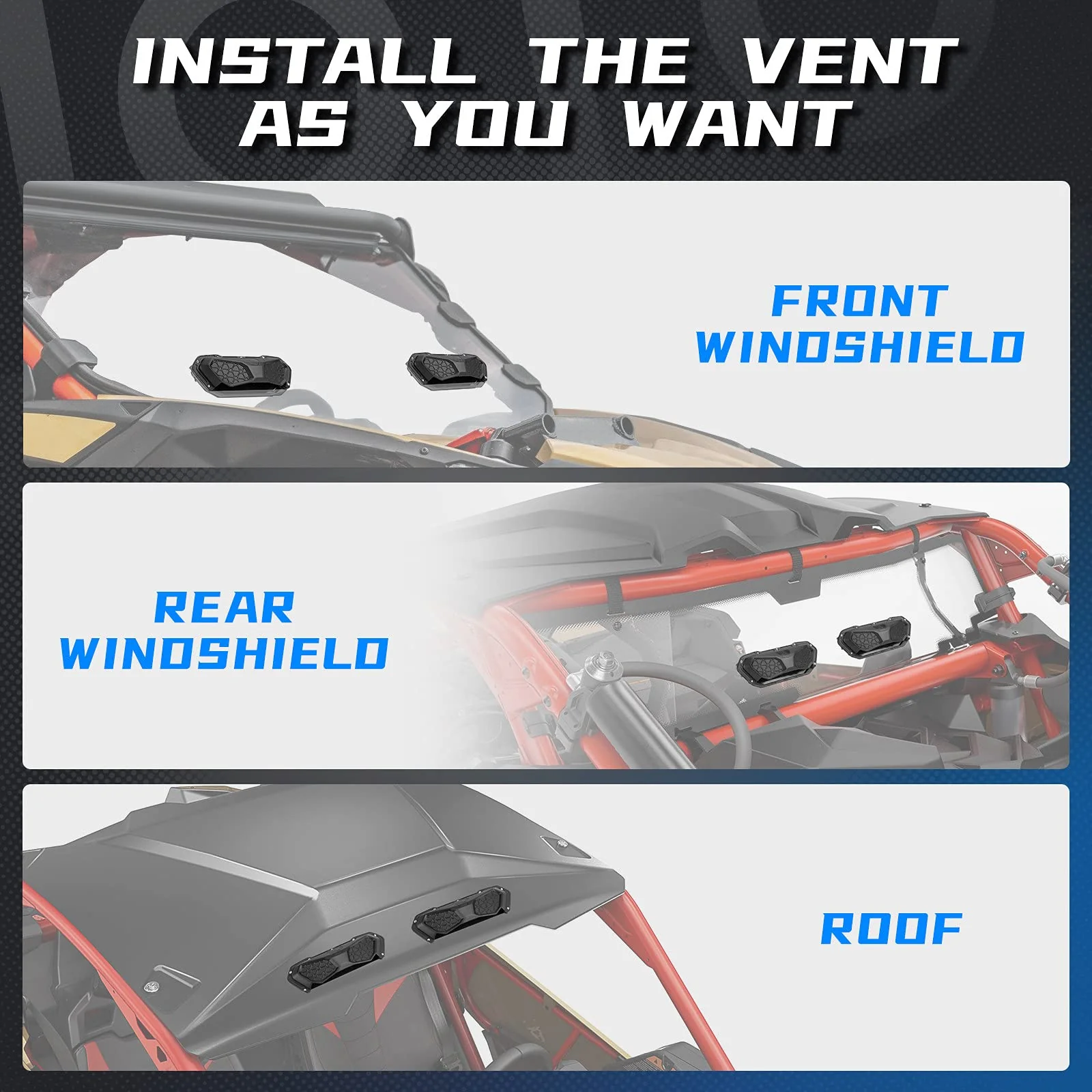 UTV Windshield Vent Kit For Polycarbonate Windshield - Image 3