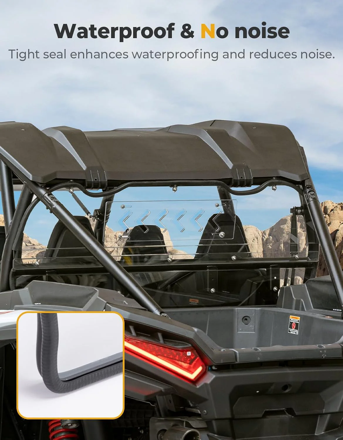Vented Clear Rear Windshield for Polaris RZR XP 1000 2024-2025 - Image 5