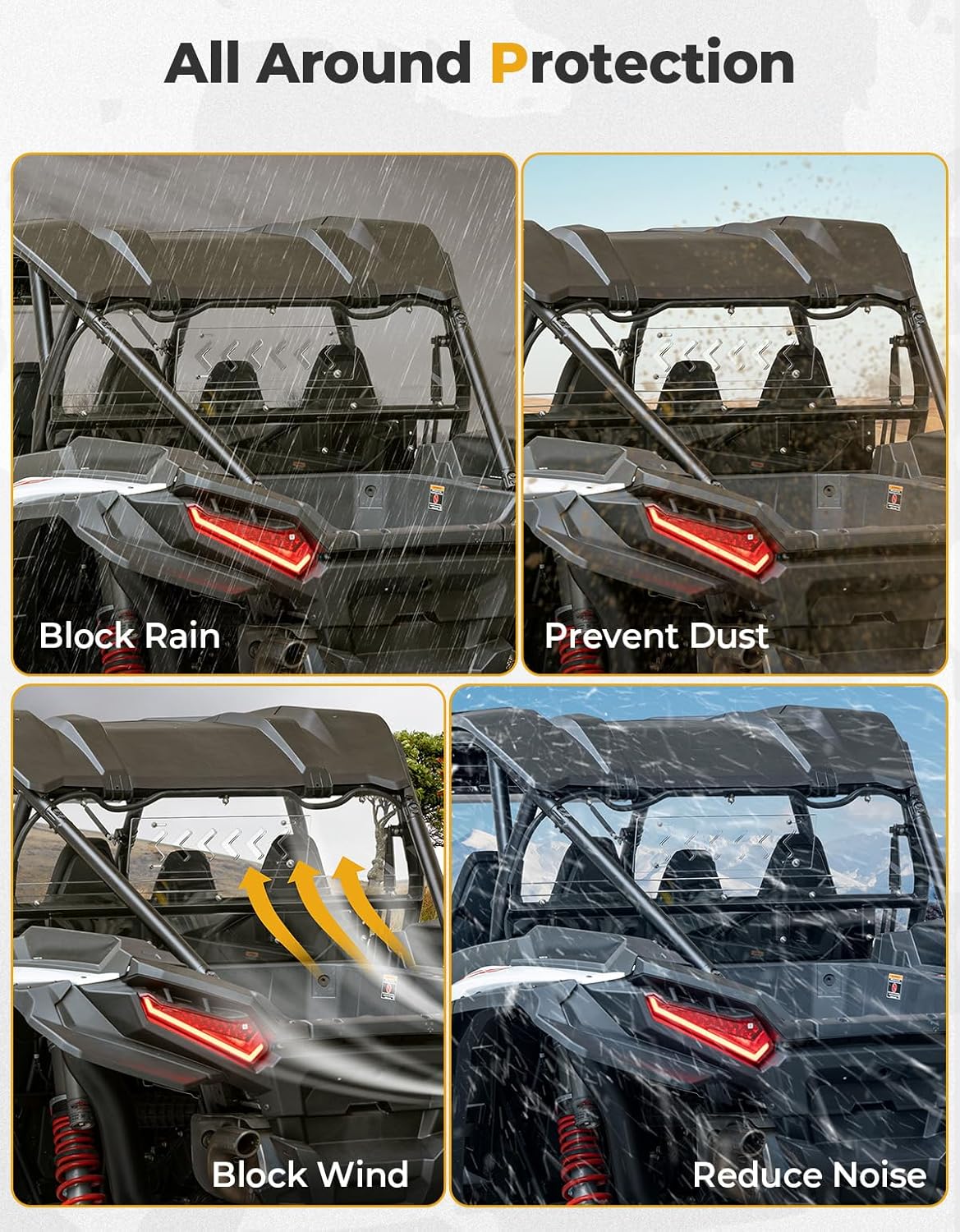 Vented Clear Rear Windshield for Polaris RZR XP 1000 2024-2025 - Image 6