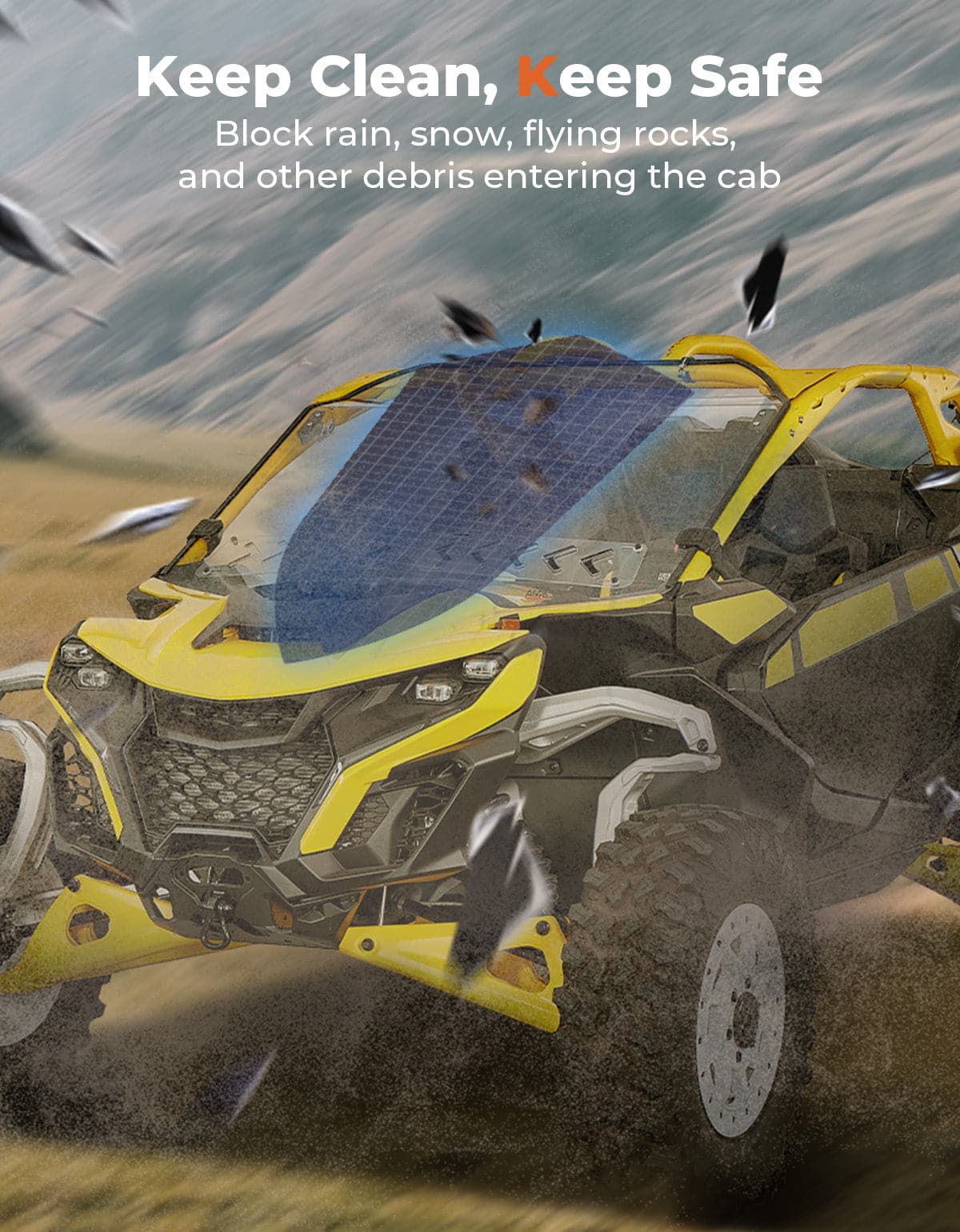 Vented Front Full Windshield for Can Am Maverick R 2024+ - Image 3