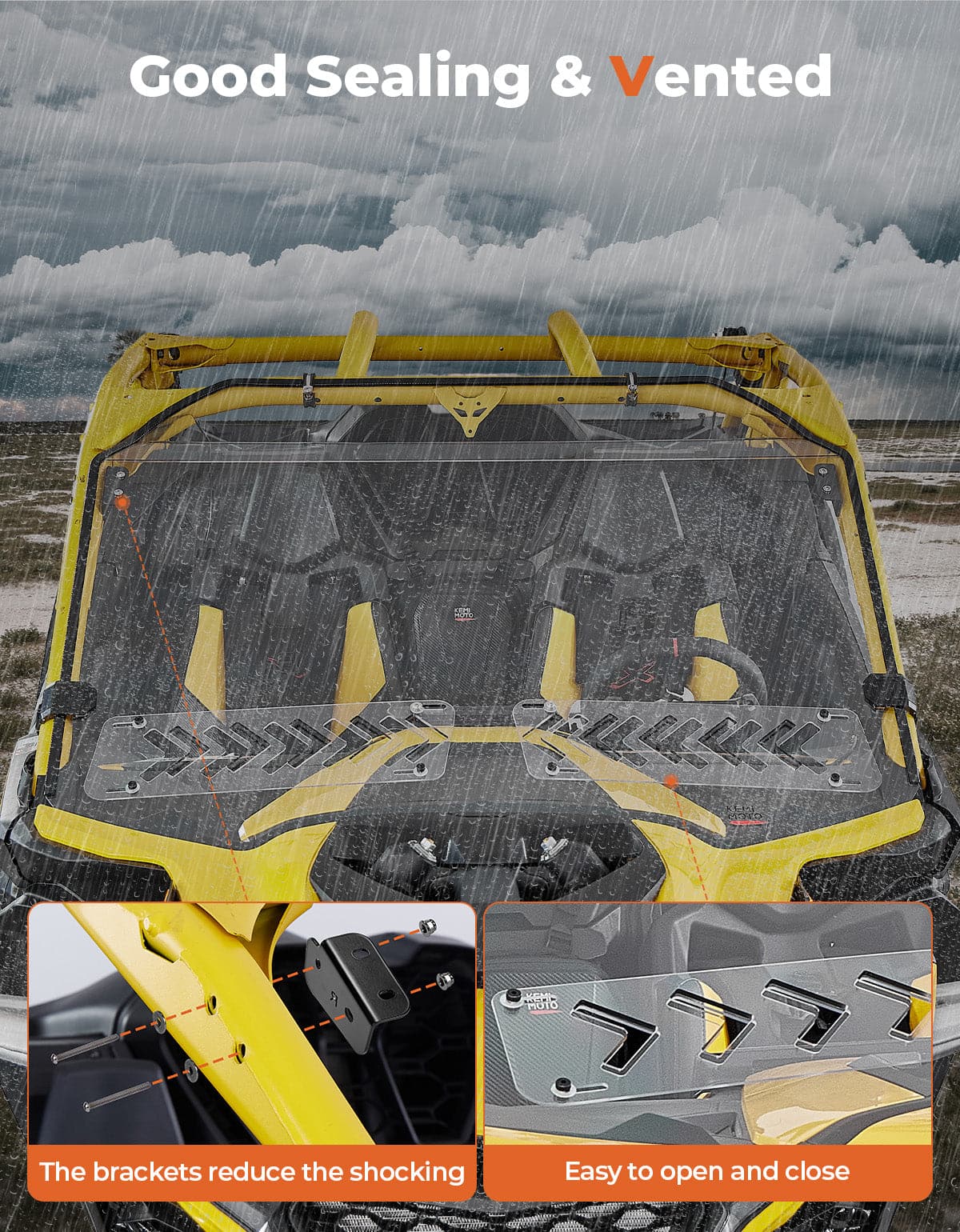 Vented Front Full Windshield for Can Am Maverick R 2024+ - Image 7