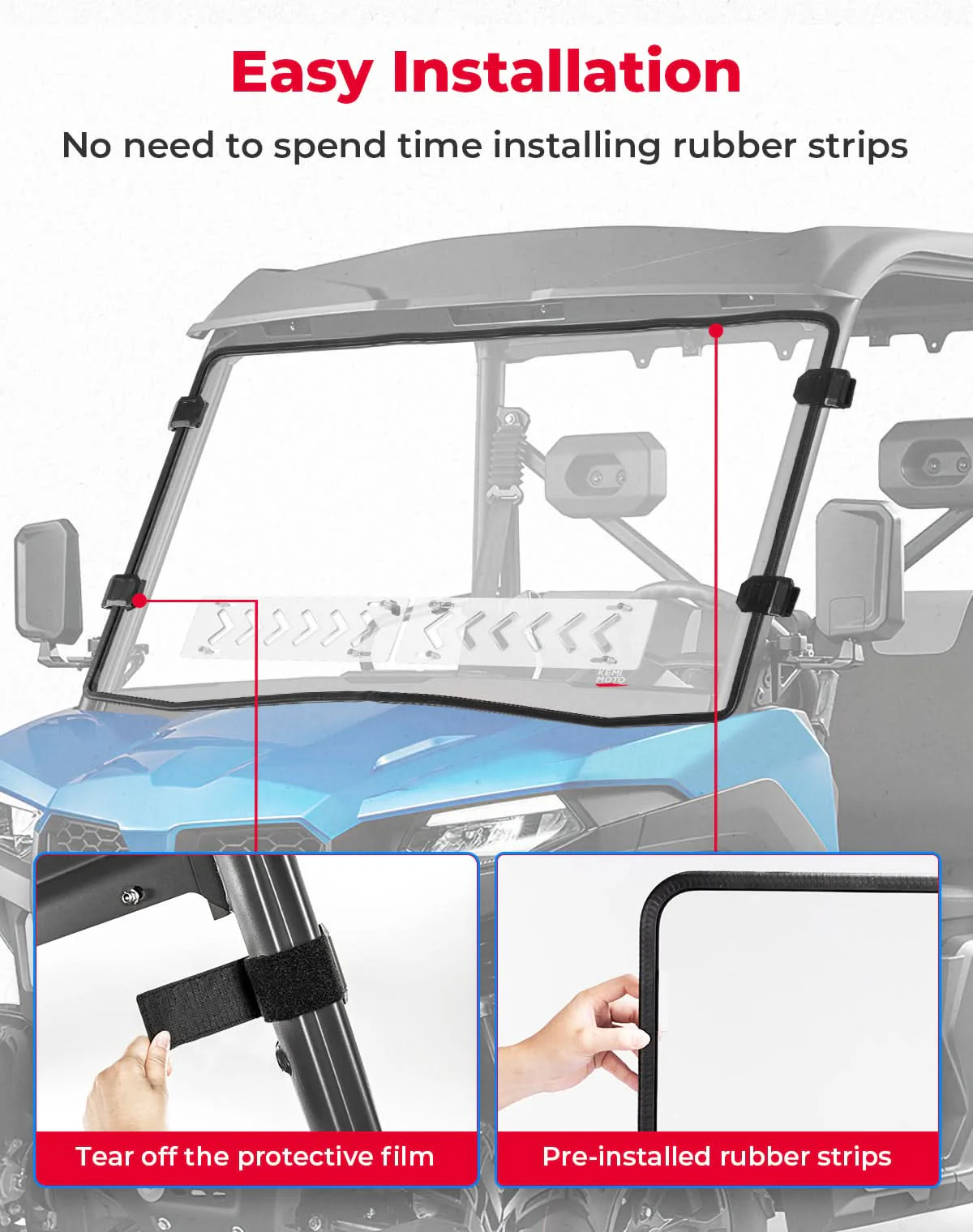 Vented Front Windshield for CFMOTO UFORCE 600|800XL - Image 4