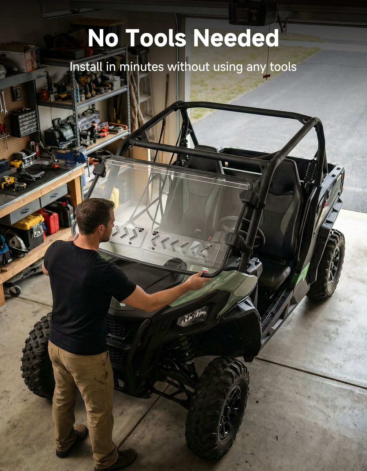 Vented Full Windshield For Can-Am Commander Maverick Sport Trail  (2018–2026) - Image 7