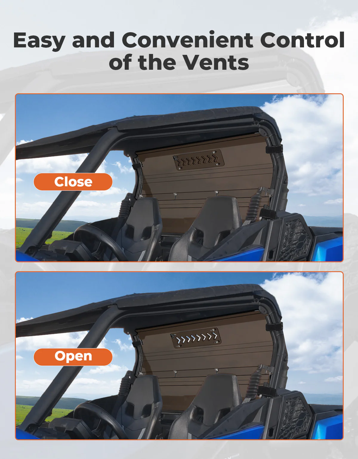 Vented Tinted Rear Windshield for Can-Am Commander - Image 5