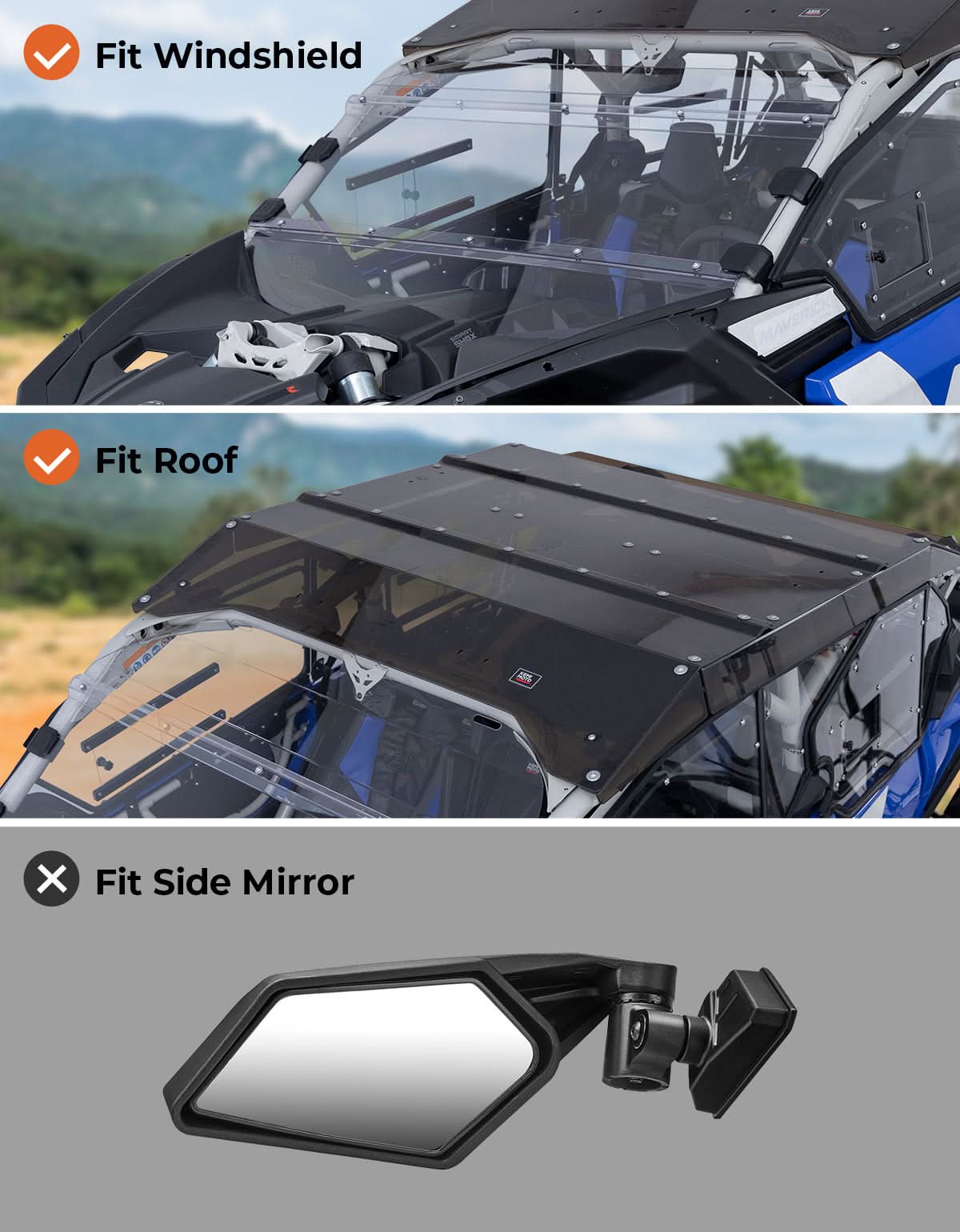 Ventilated Hard Upper Doors for Can-Am Maverick X3 MAX - Image 5