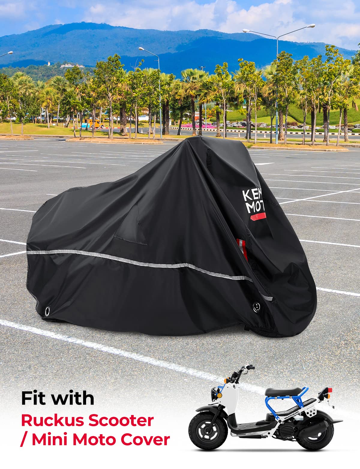 Weatherproof Motorcycle Cover for Grom Navi Ruckus Scooter - Image 5