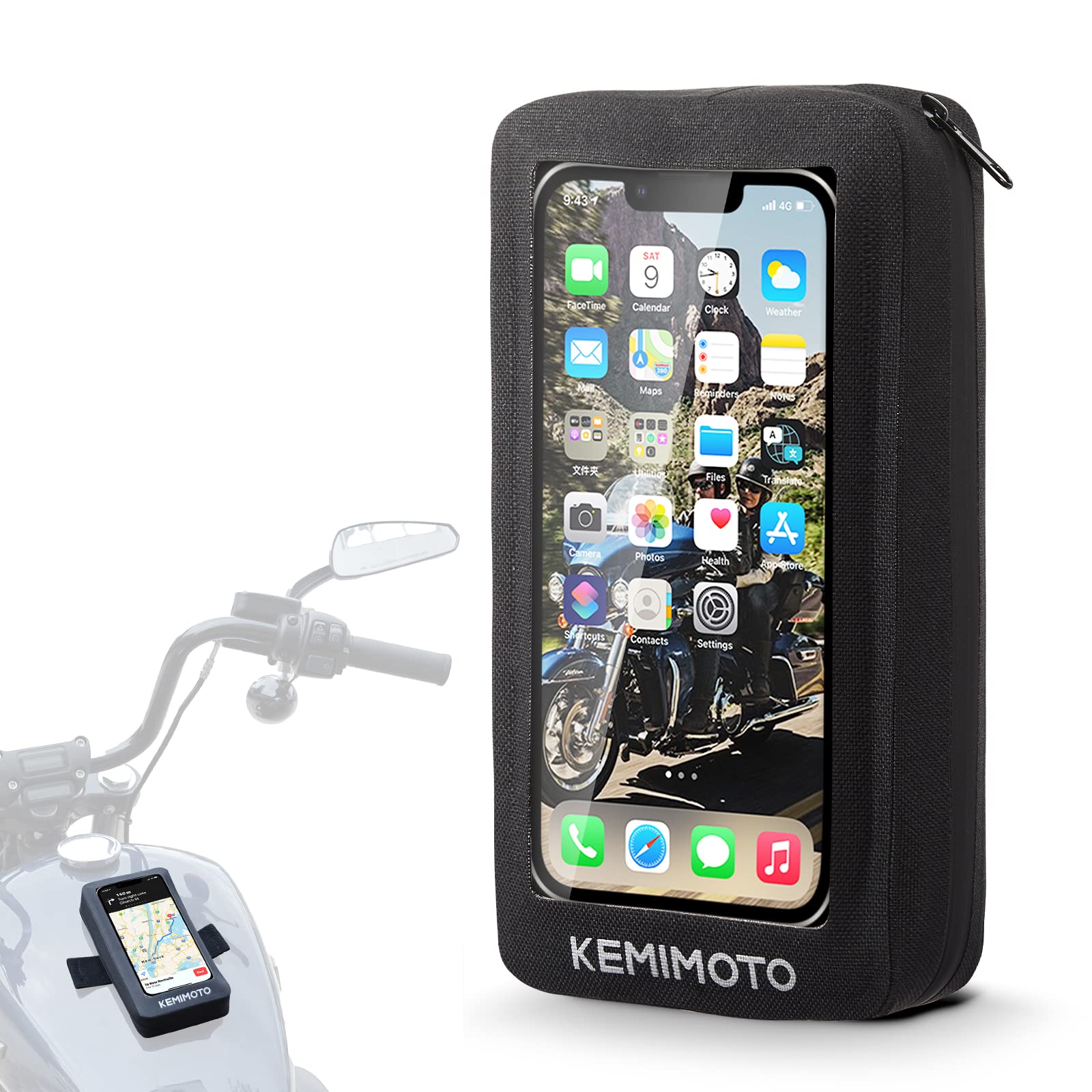Motorcycle Waterproof Tank Bag for Cell Phone up to 6.5 Inch