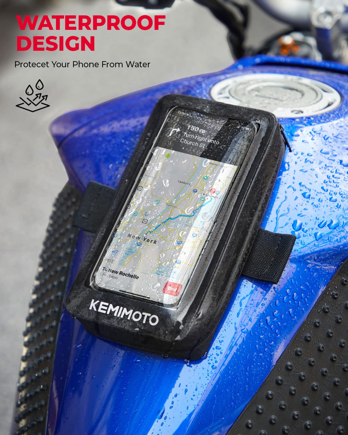 Motorcycle Waterproof Tank Bag for Cell Phone up to 6.5 Inch - Image 3