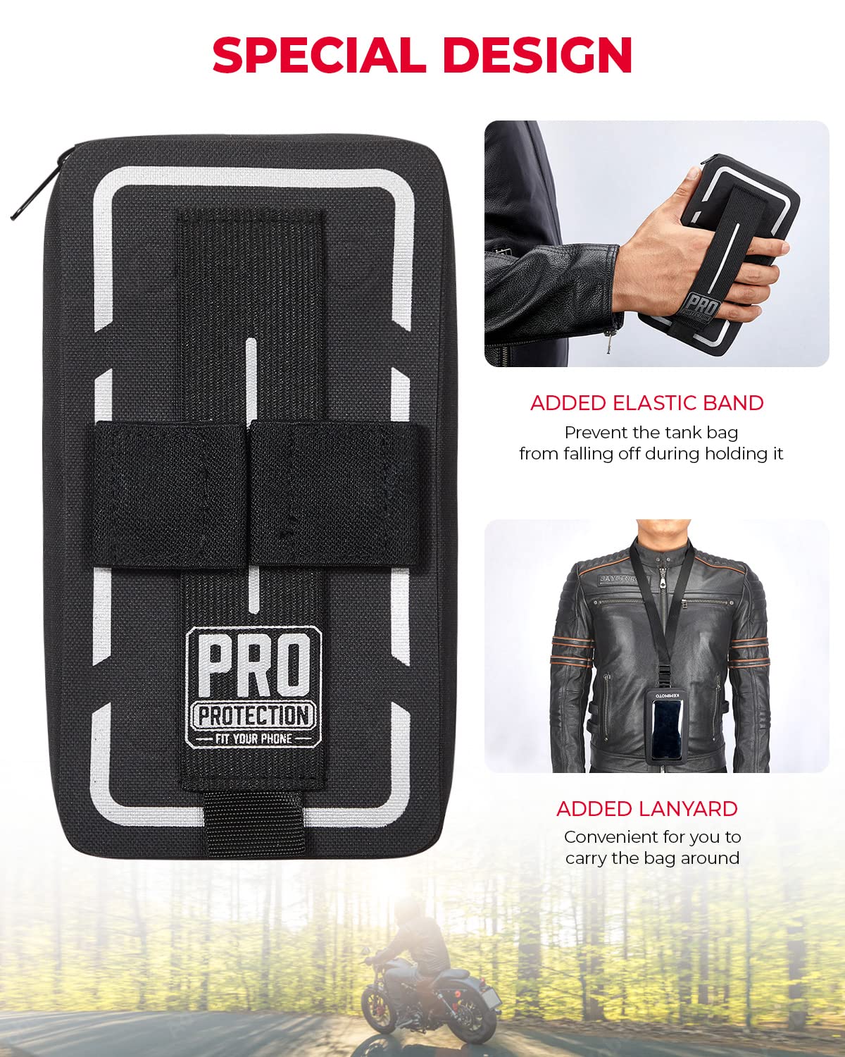 Motorcycle Waterproof Tank Bag for Cell Phone up to 6.5 Inch - Image 6