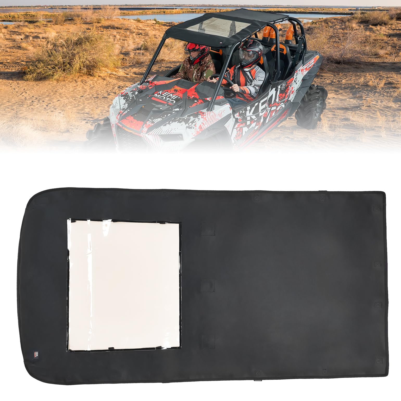 Waterproof Soft Roof Top for Polaris RZR XP 4 1000/ 4 Turbo / 4 900 - Image 9