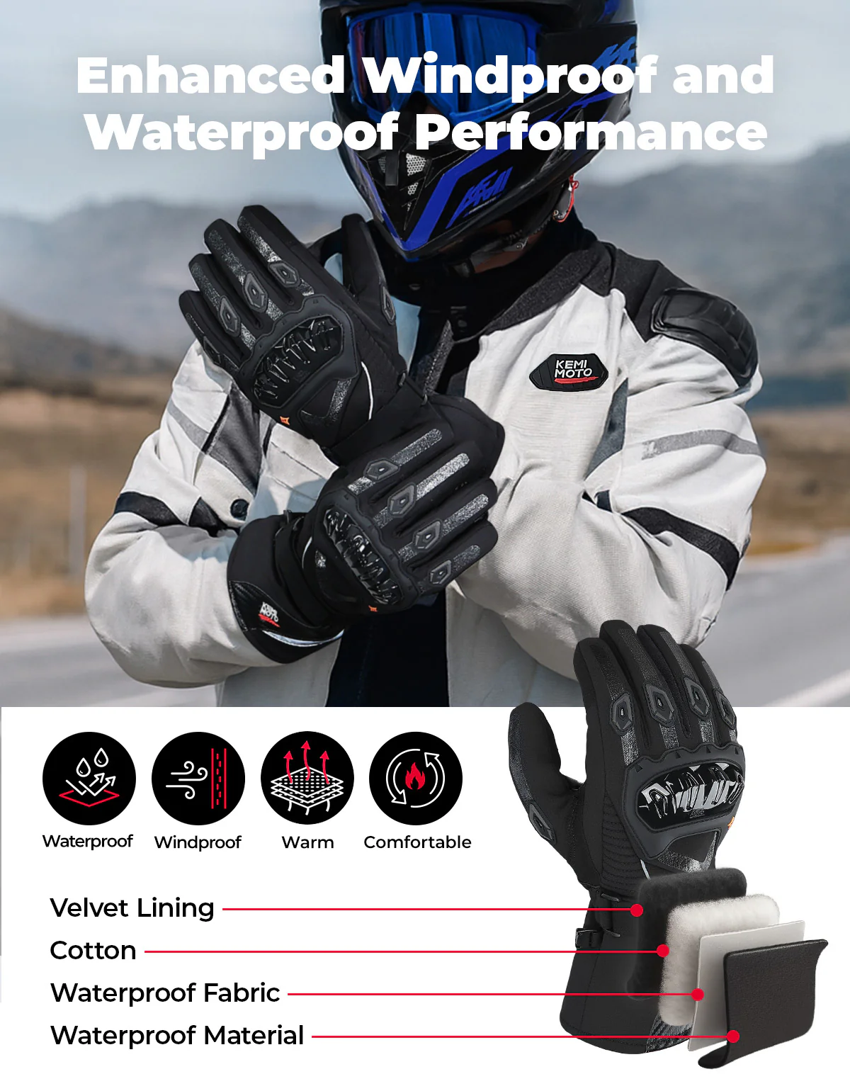 Motorcycle Winter Warm Gloves - Image 6