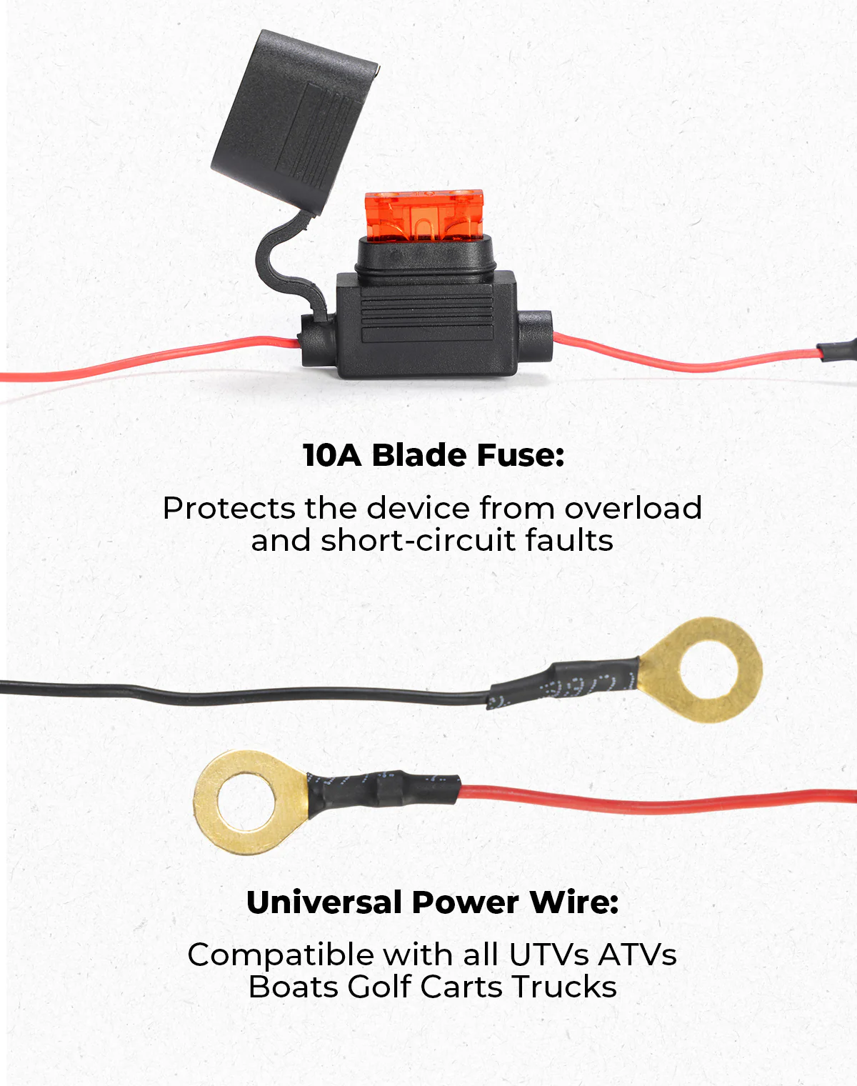 Whip Lights Rocker Switch with Wiring Harness Kit for 12V UTV ATV - Image 6
