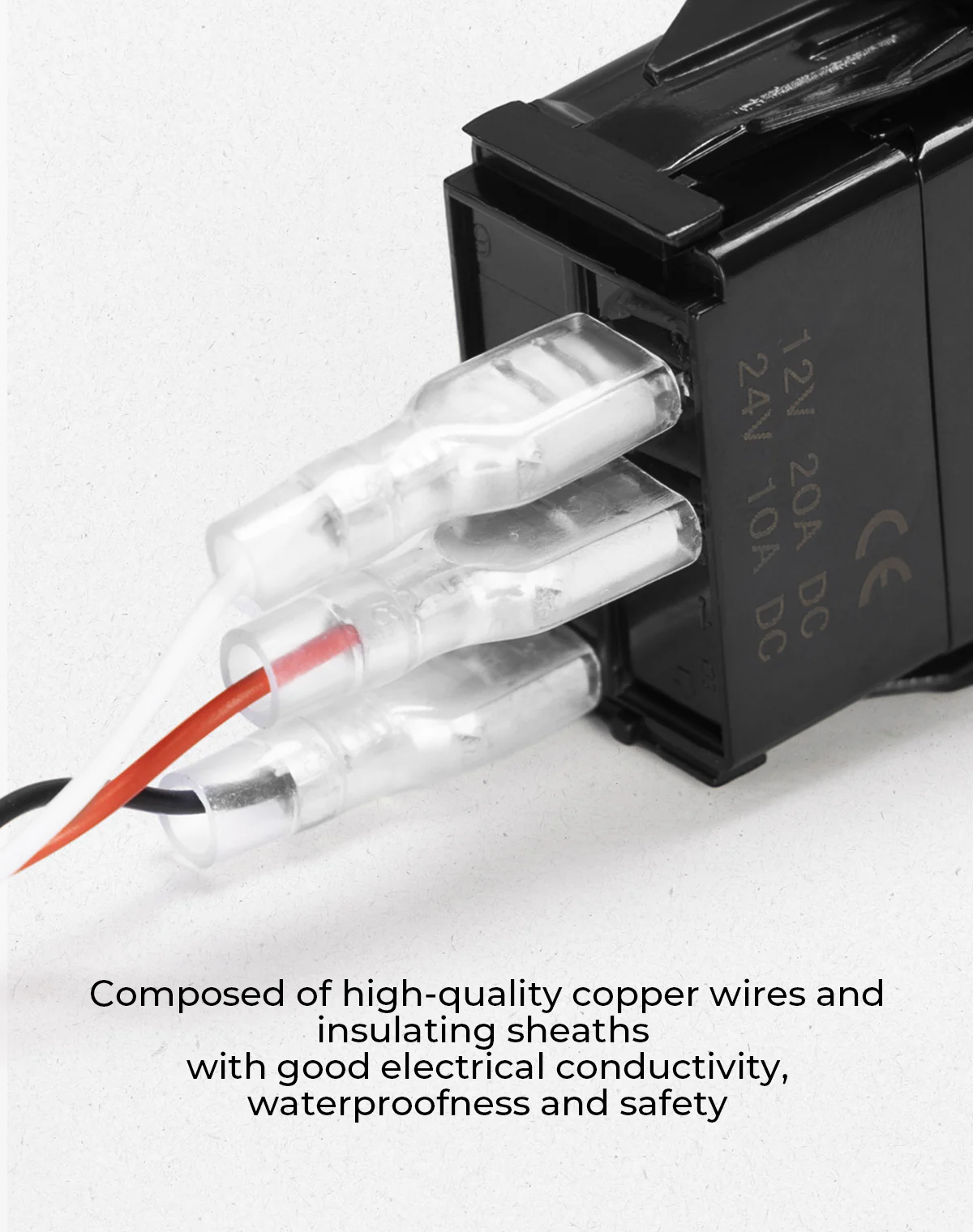 Whip Lights Rocker Switch with Wiring Harness Kit for 12V UTV ATV - Image 7