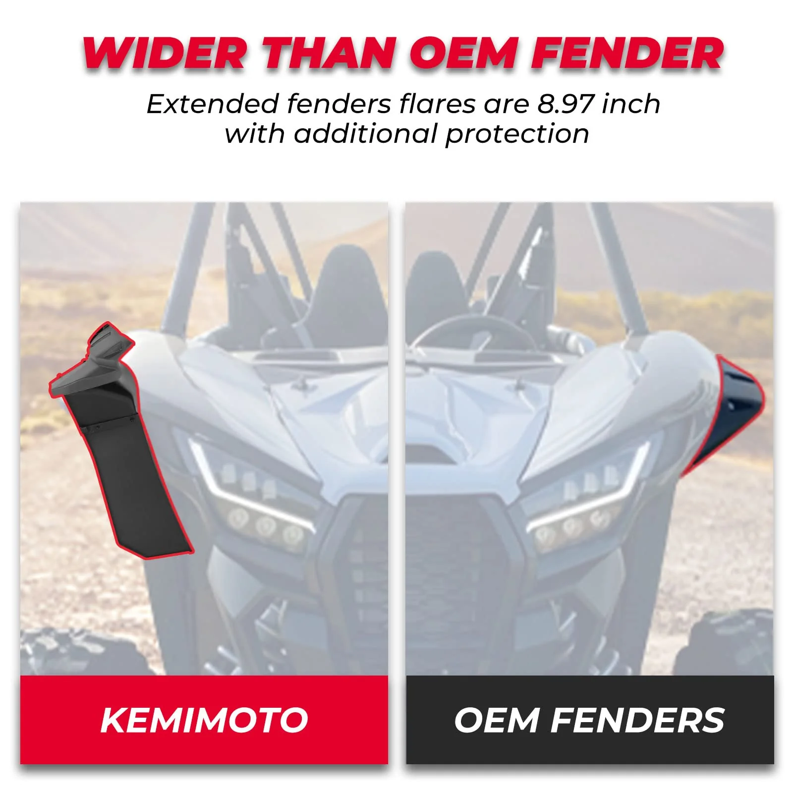 Mud Fender Flares for Kawasaki Teryx KRX 1000 - Image 4