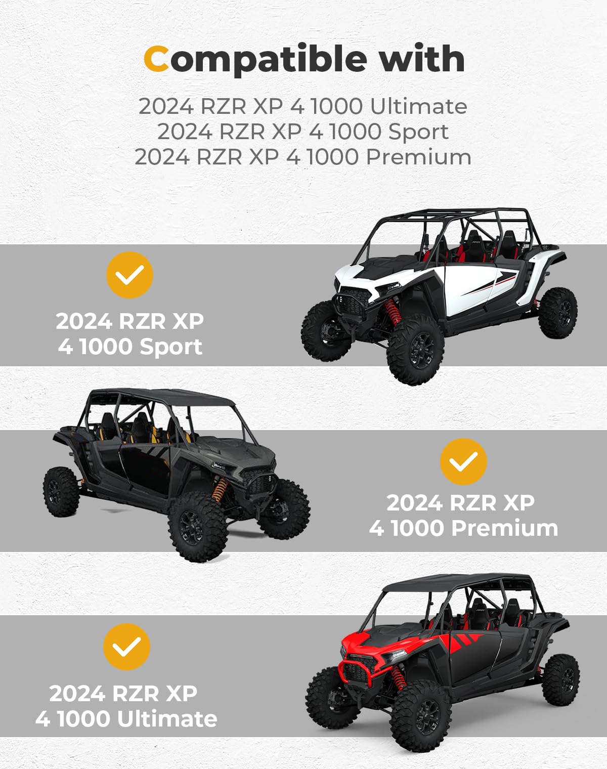 Window Mesh Net Side Soft Windshield for 2024 Polaris RZR XP 4 1000 - Image 7