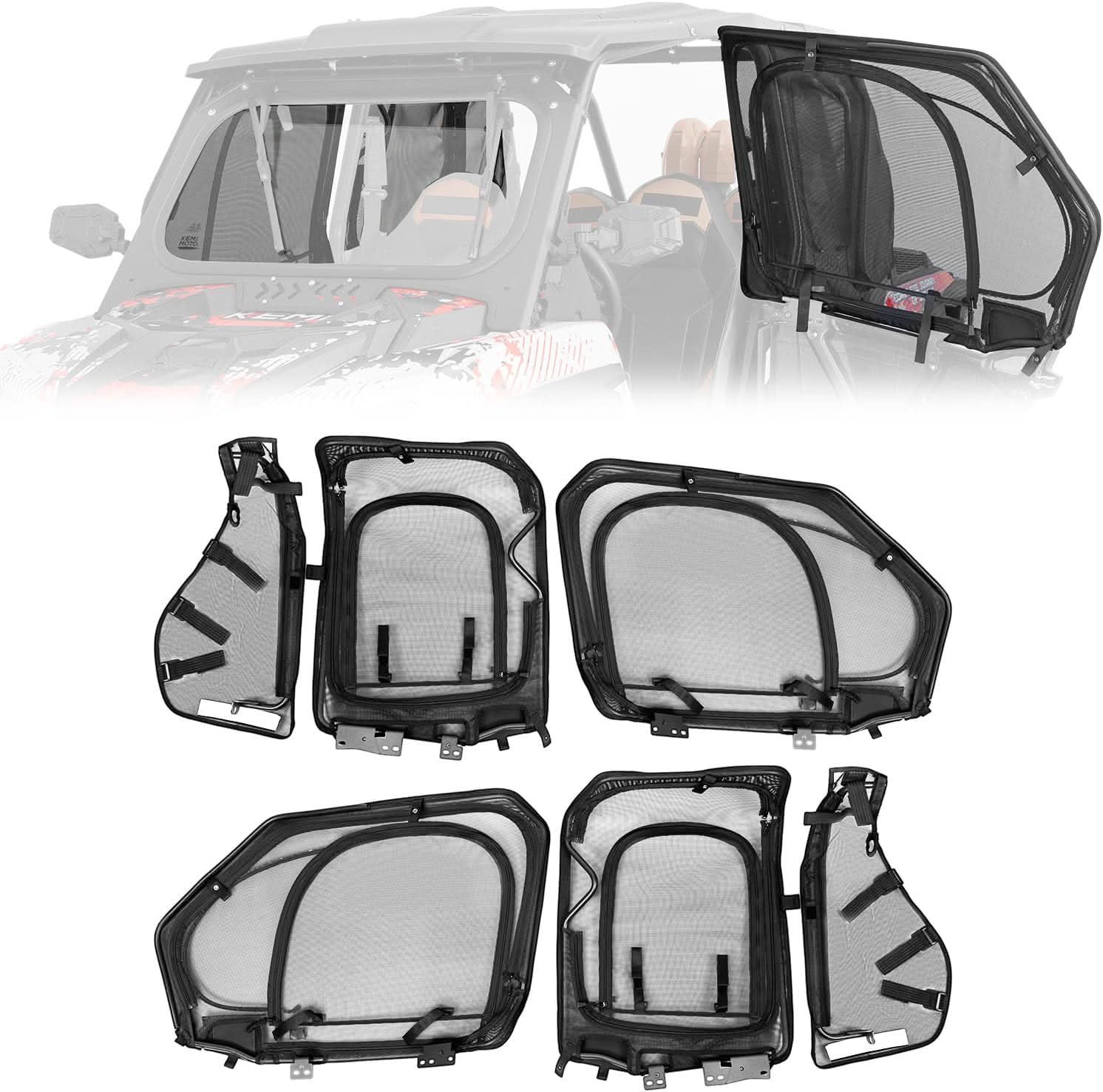 Window Mesh with Steel Frame for 2019-2023 Polaris RZR XP4 1000/ 2019+ Polaris RZR XP