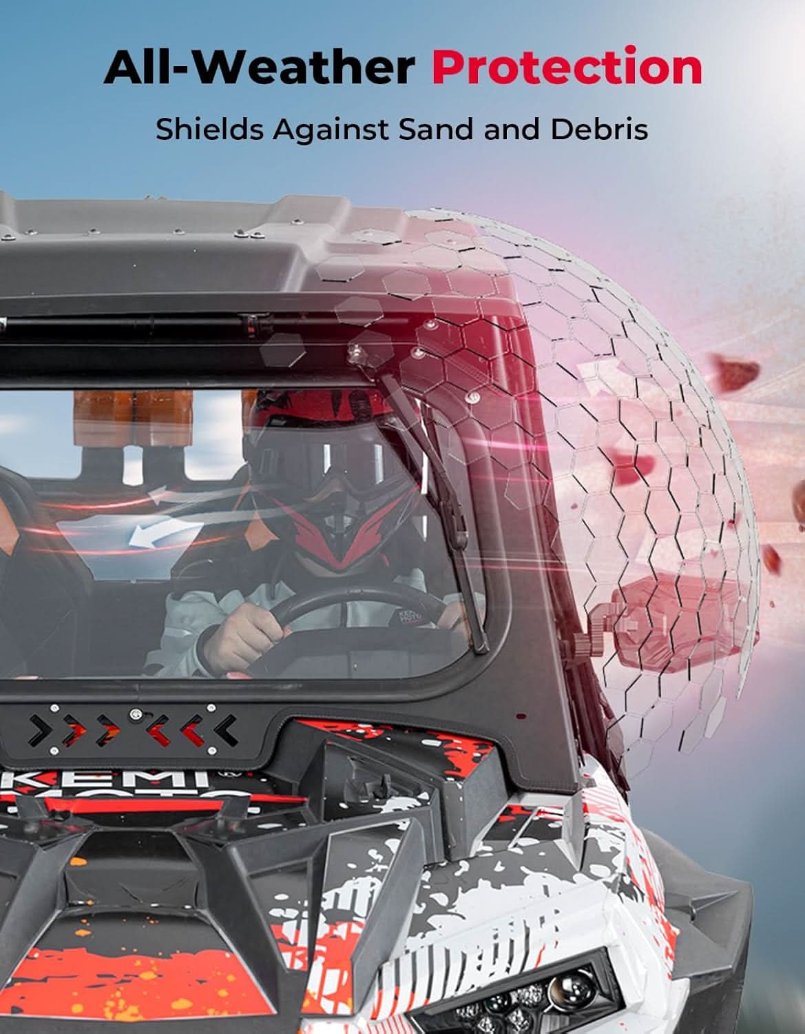 Window Mesh with Steel Frame for 2019-2023 Polaris RZR XP4 1000/ 2019+ Polaris RZR XP - Image 5