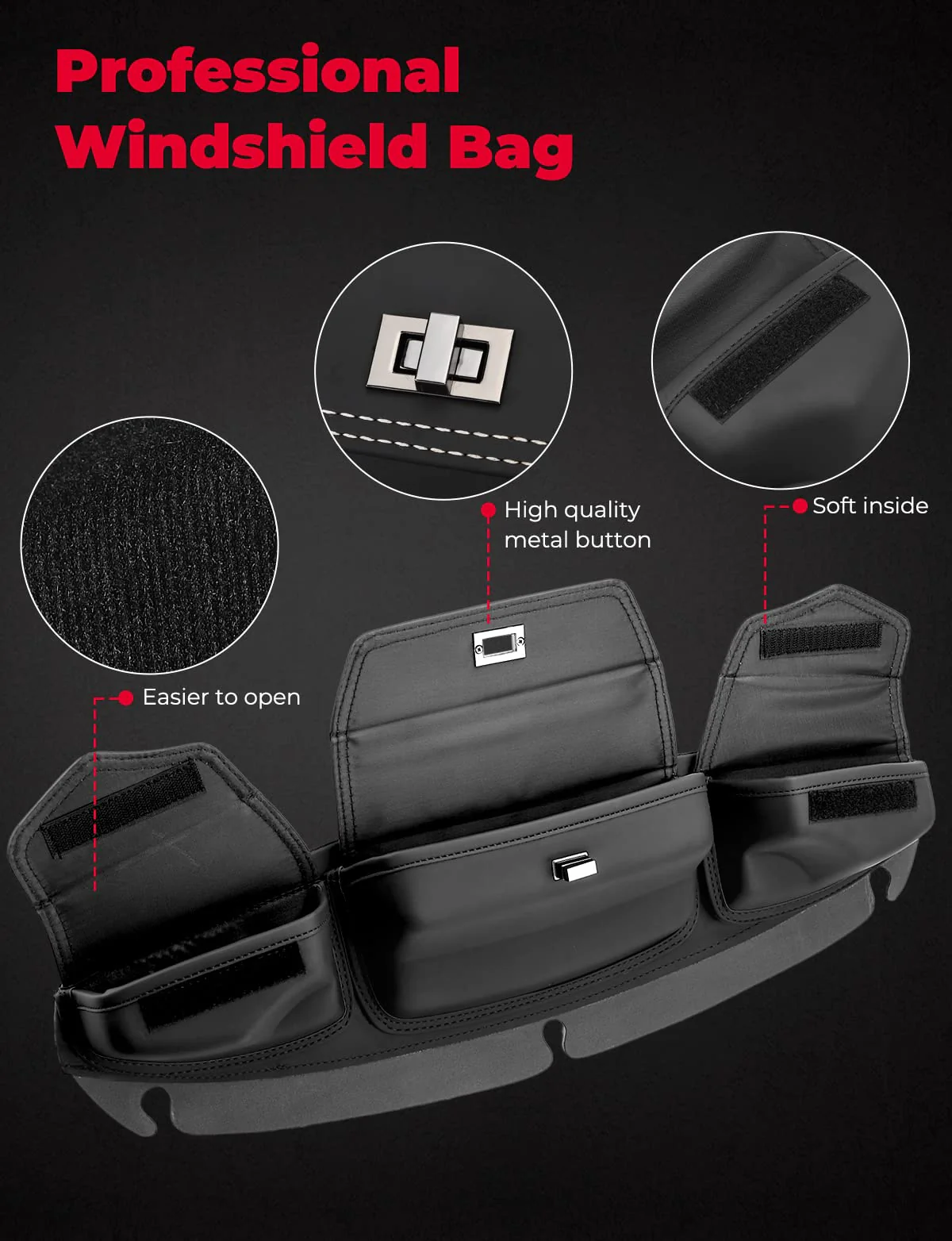 Windshield Bag, Batwing Fairing Pouch for Harley 2014-2024 - Image 2