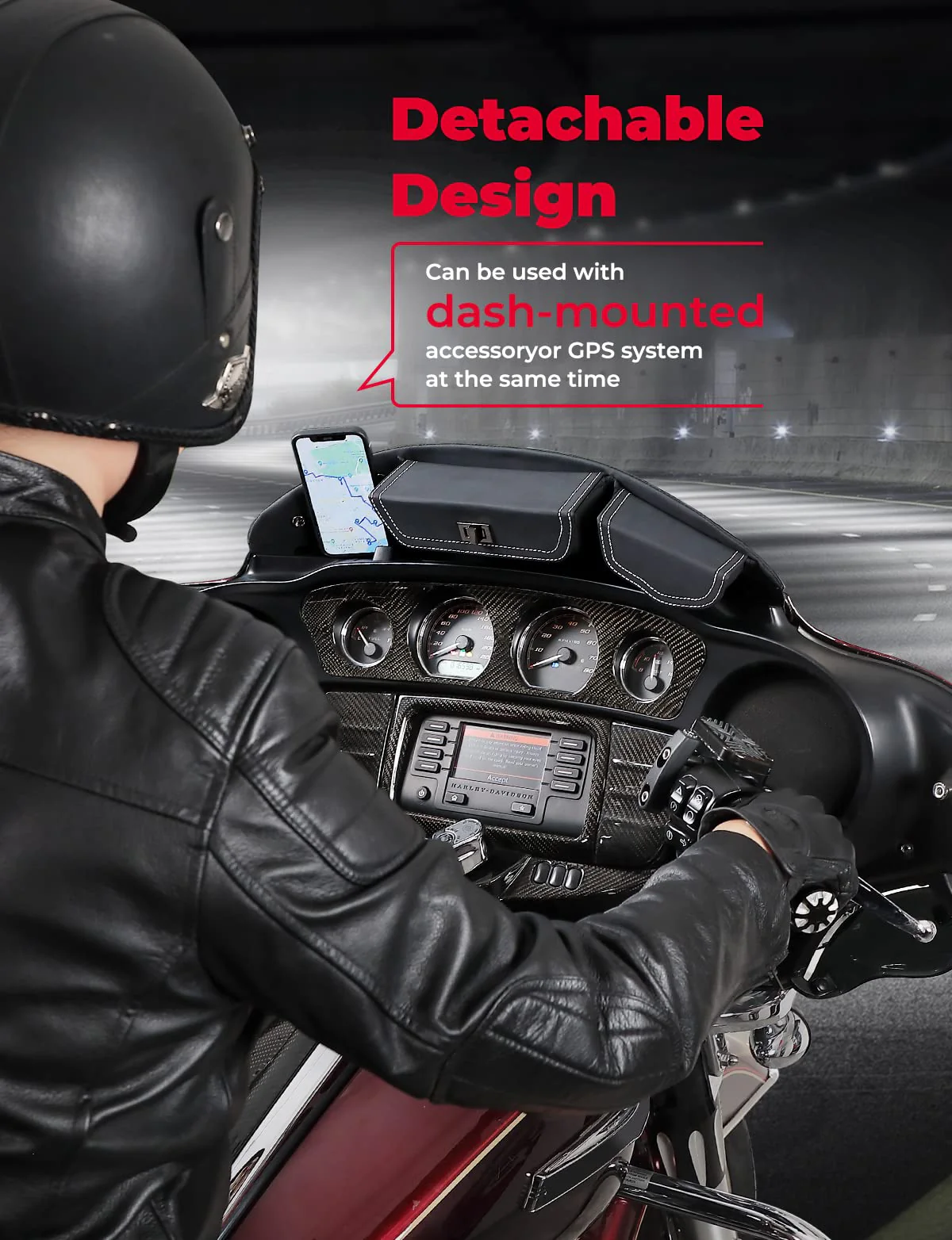 Windshield Bag, Batwing Fairing Pouch for Harley 2014-2024 - Image 3