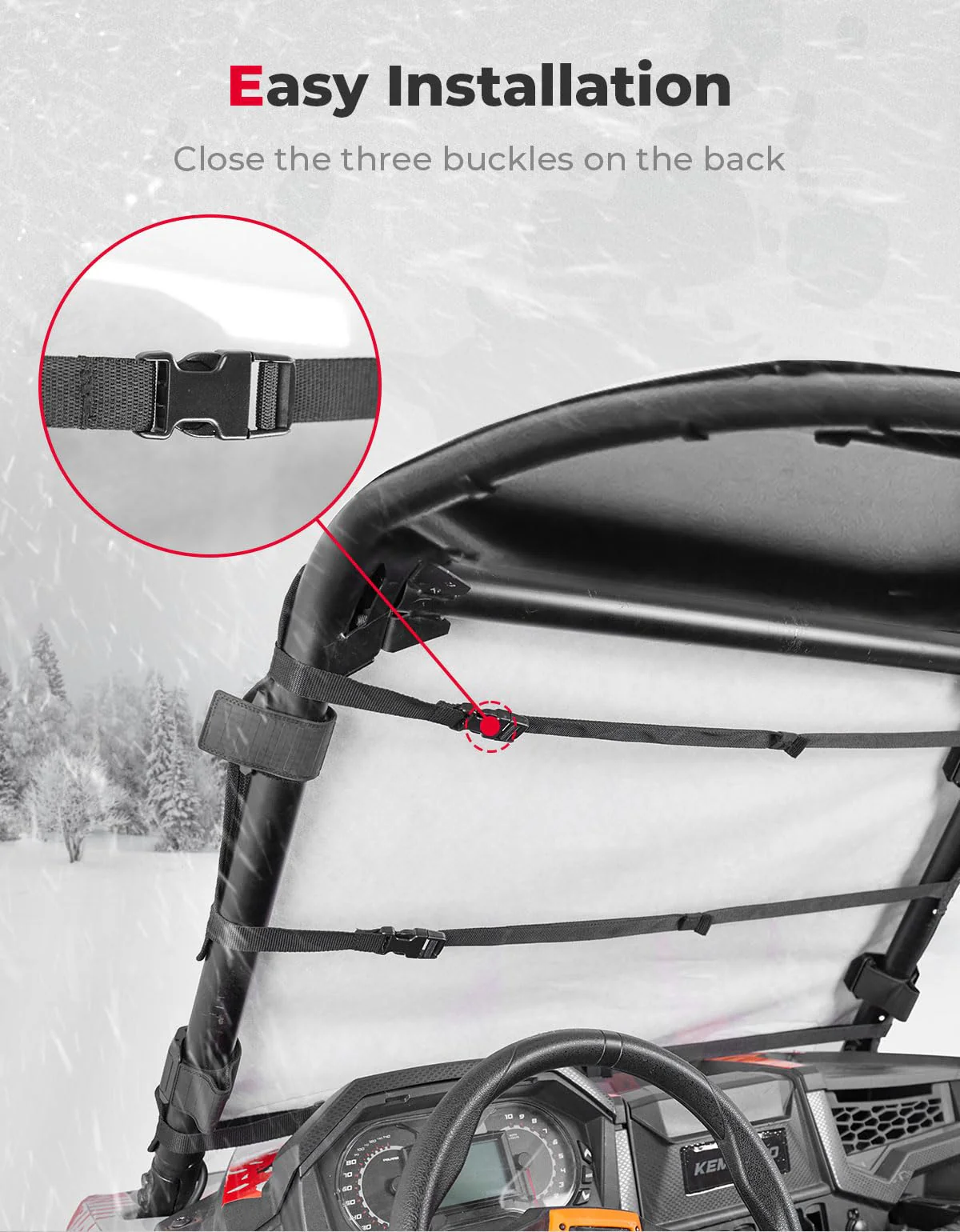Windshield Cover for Ice and Snow for Polaris RZR XP 1000 / Turbo - Image 5