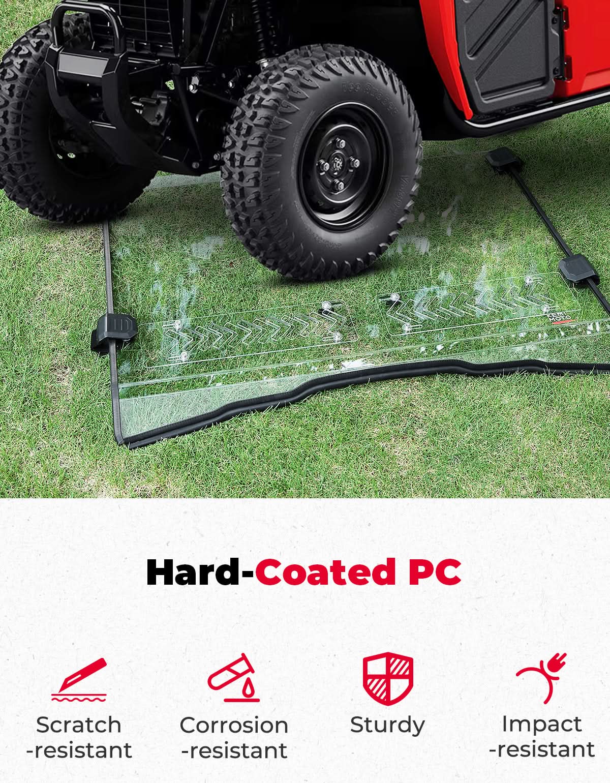 2-IN-1 UTV Front Windshield with Sliding Window For Pioneer 500|520 - Image 4
