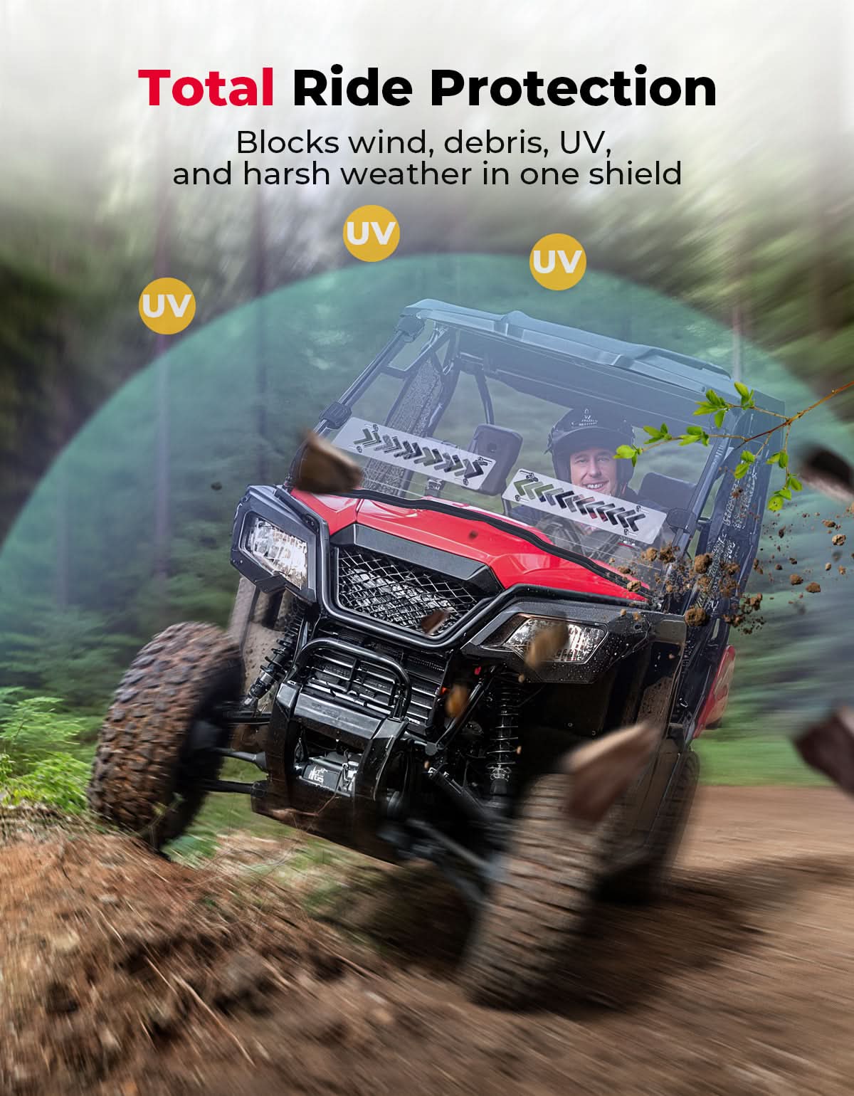 2-IN-1 UTV Front Windshield with Sliding Window For Pioneer 500|520 - Image 5
