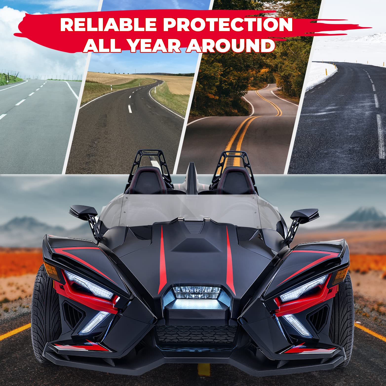 Windshield Wind Deflector & Side Storage Bags for Polaris Slingshot - Image 5