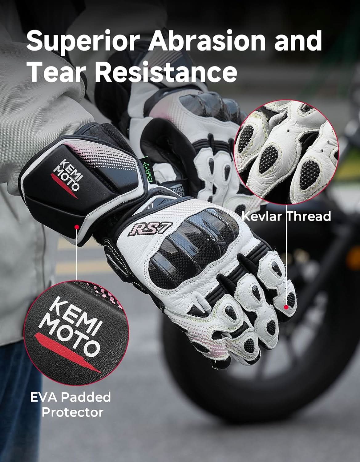Women Carbon Fiber Motorcycle Gloves - Image 4