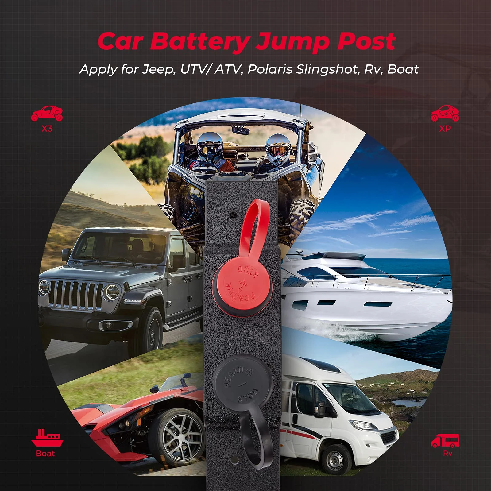Universal Battery Jump Post Starter Terminal Relocation Kit for Can-Am Maverick X3, Polaris - Image 4