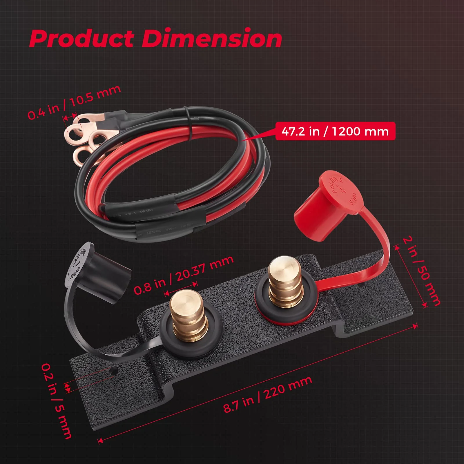 Universal Battery Jump Post Starter Terminal Relocation Kit for Can-Am Maverick X3, Polaris - Image 6