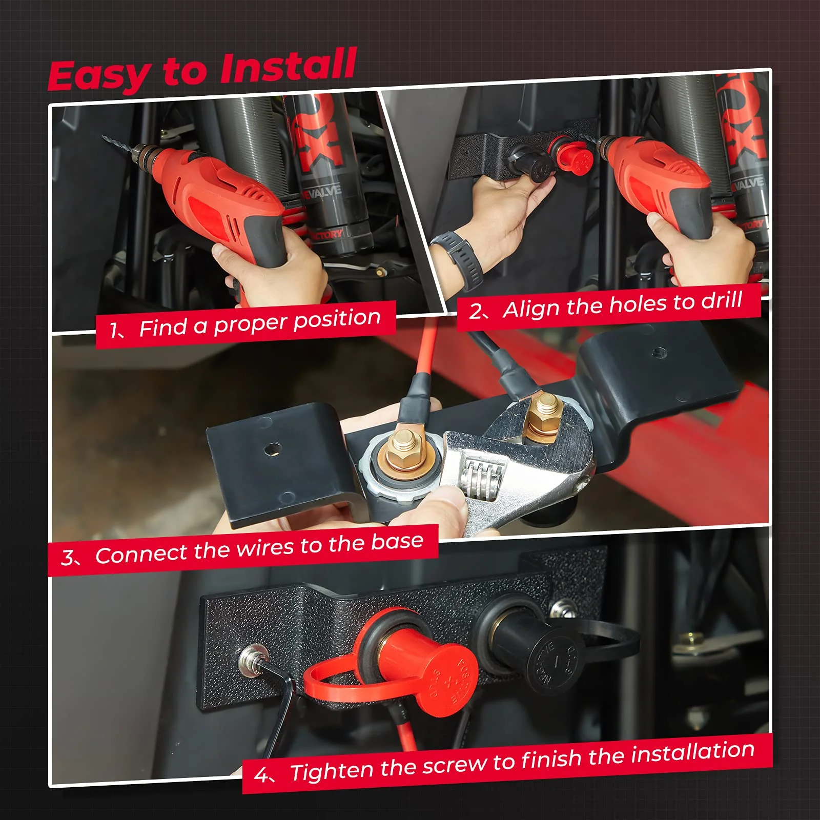 Universal Battery Jump Post Starter Terminal Relocation Kit for Can-Am Maverick X3, Polaris - Image 9