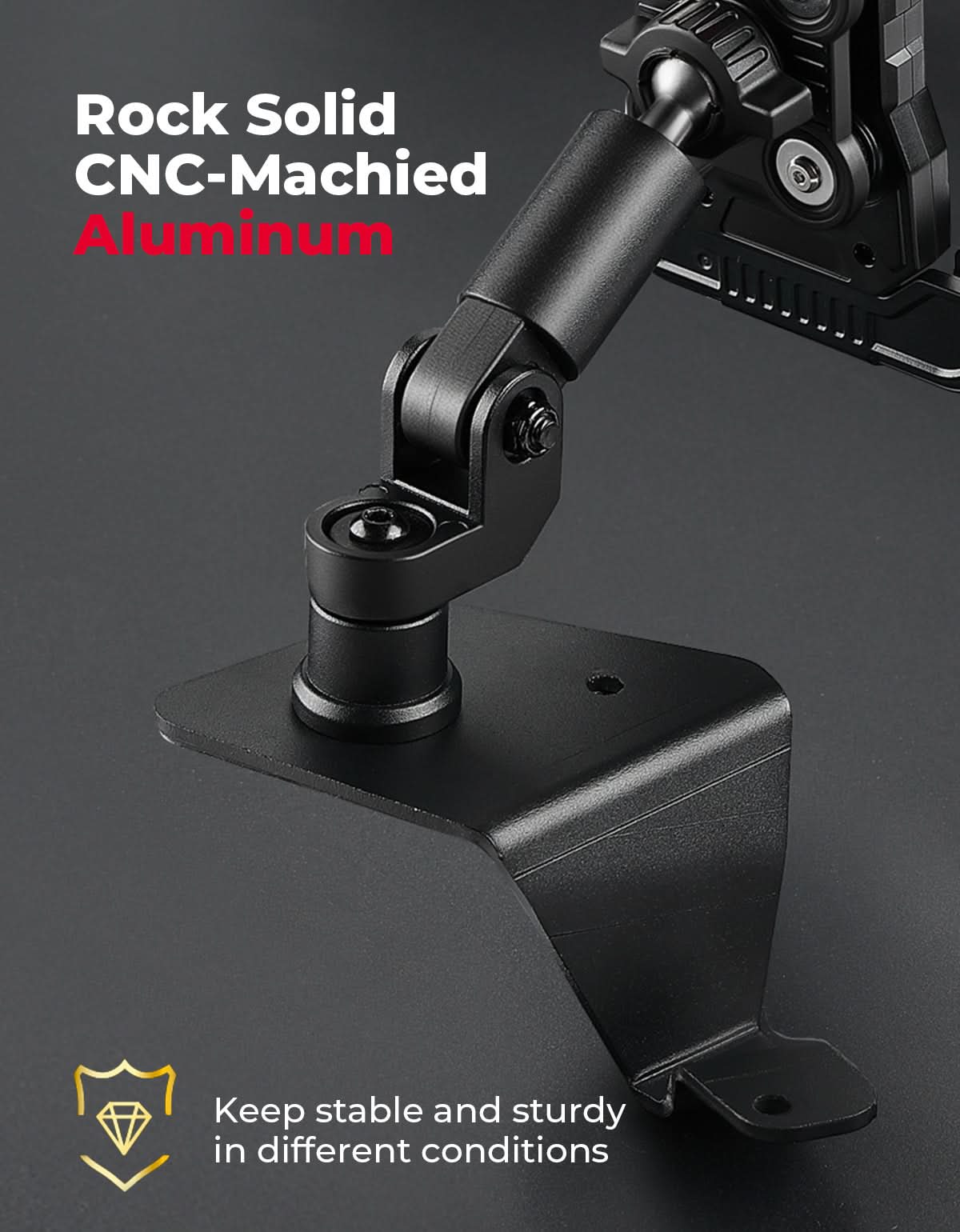 X3 Phone Mount Aluminum Anti-Vibration 360° Adjustable Holder for Can-Am Maverick X3 & Max - Image 4