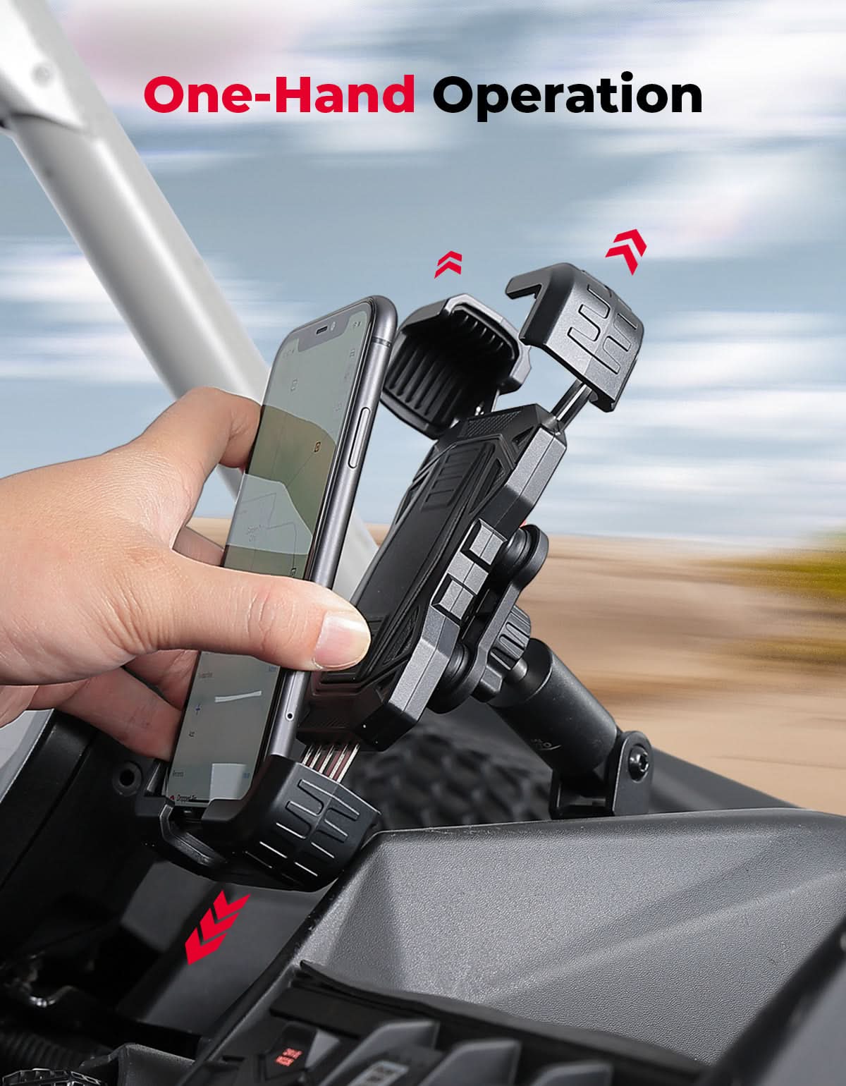 X3 Phone Mount Aluminum Anti-Vibration 360° Adjustable Holder for Can-Am Maverick X3 & Max - Image 6