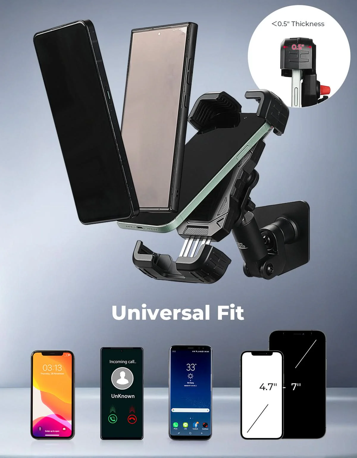 X3 Phone Mount Aluminum Anti-Vibration 360° Adjustable Holder for Can-Am Maverick X3 & Max - Image 7