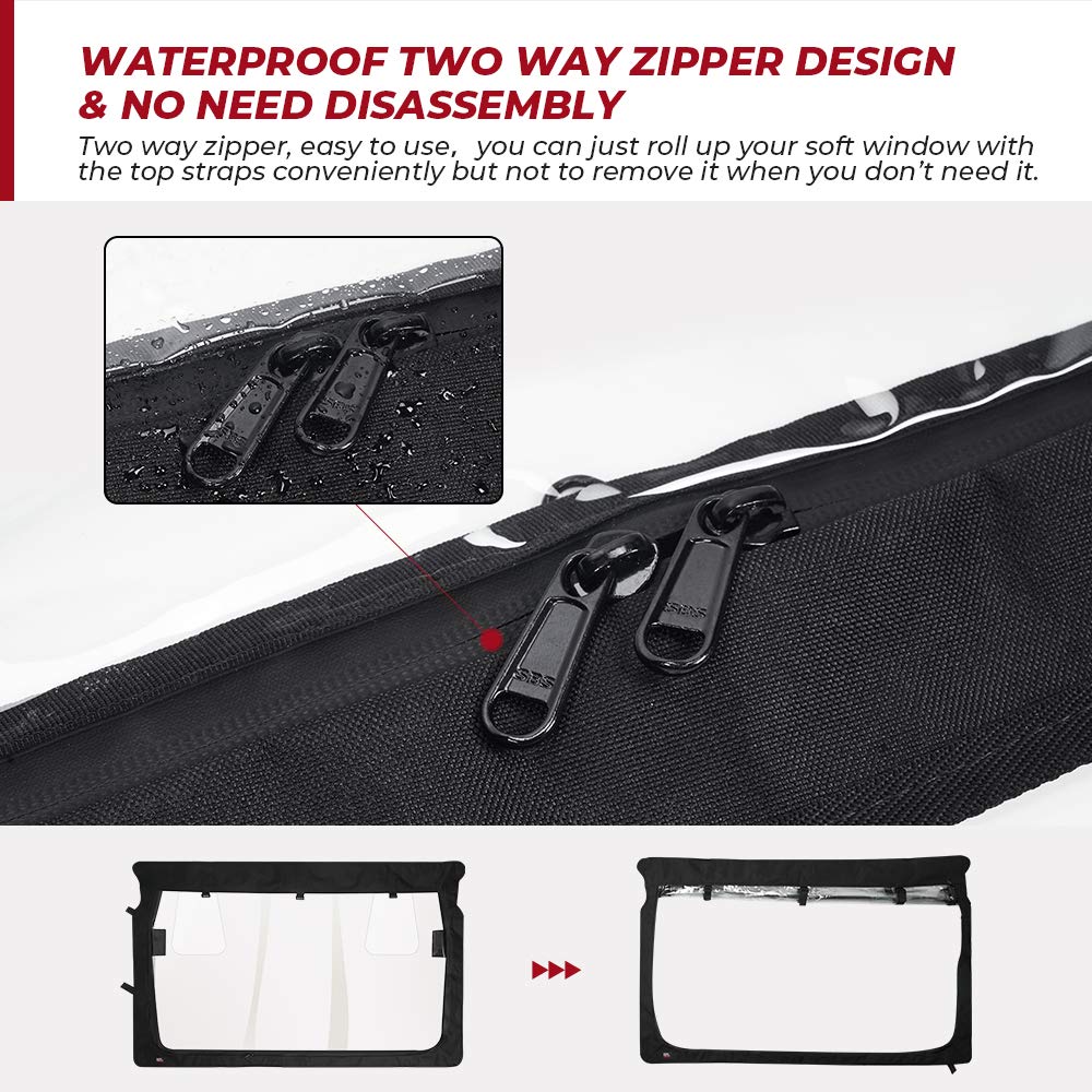 Rear Windshield with Zipper Back for Yamaha Rhino / Massimo - Image 3
