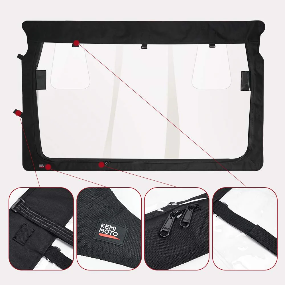 Rear Windshield with Zipper Back for Yamaha Rhino / Massimo - Image 5