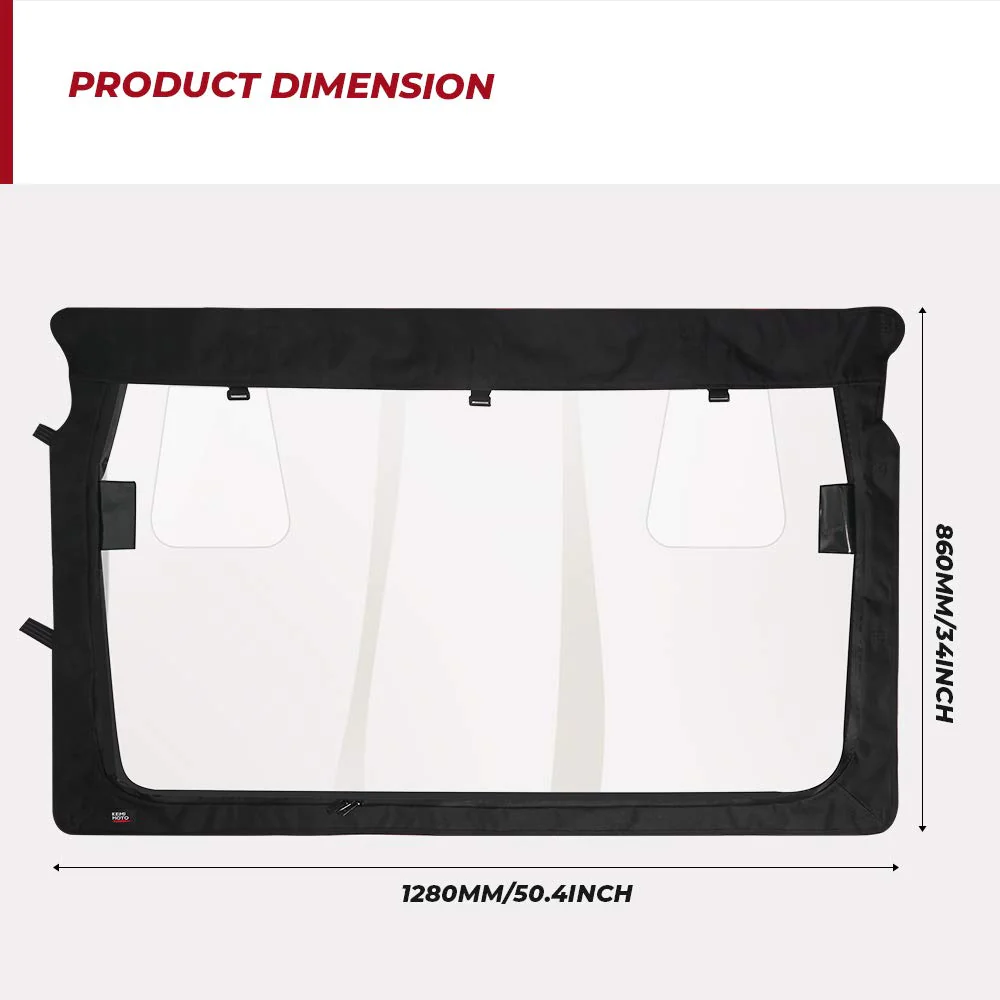 Rear Windshield with Zipper Back for Yamaha Rhino / Massimo - Image 7