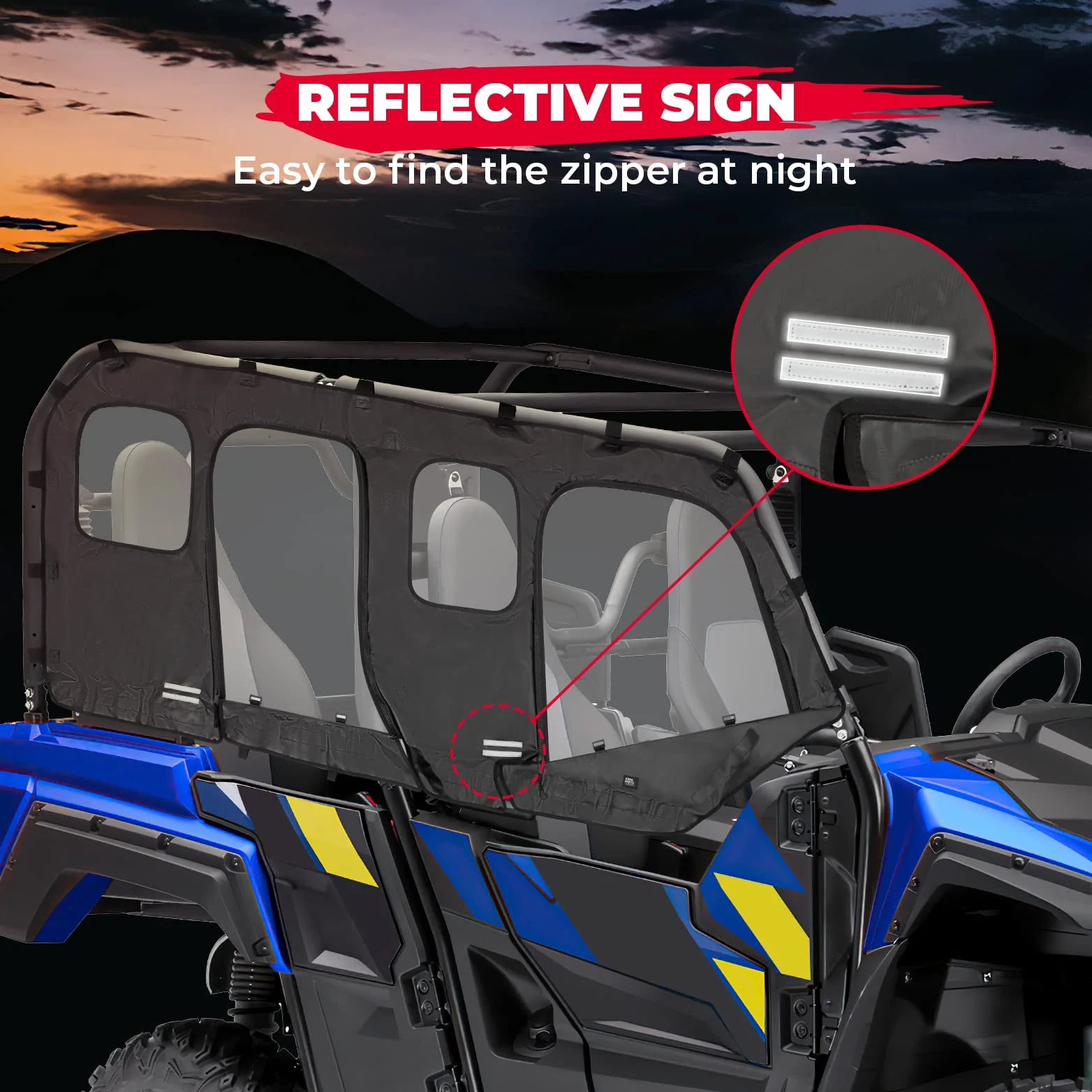 Soft Cab Enclosure Upper Doors for Yamaha Wolverine X4/SE 2018-2020 - Image 5